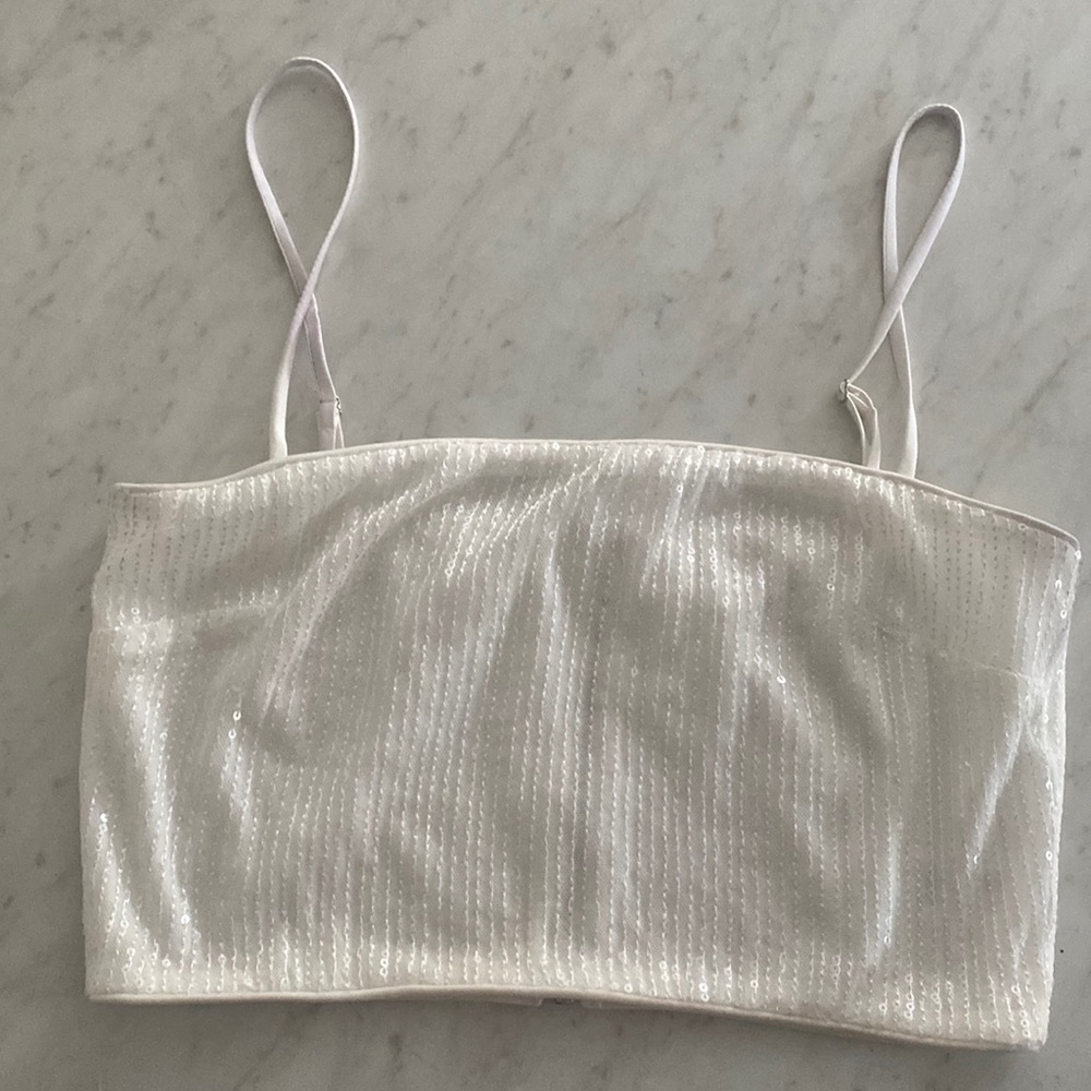 12th tribe sequins crop top size small